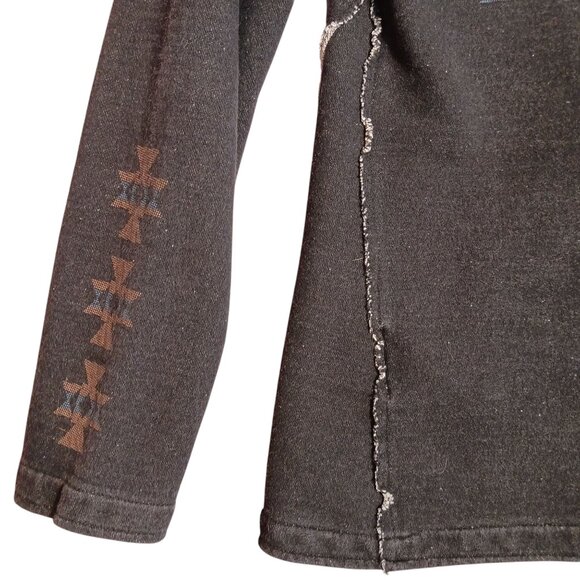 Natural Reflections, Cotton Jacket, Medium, Coal with Southwestern Print, Boho - Picture 7 of 14
